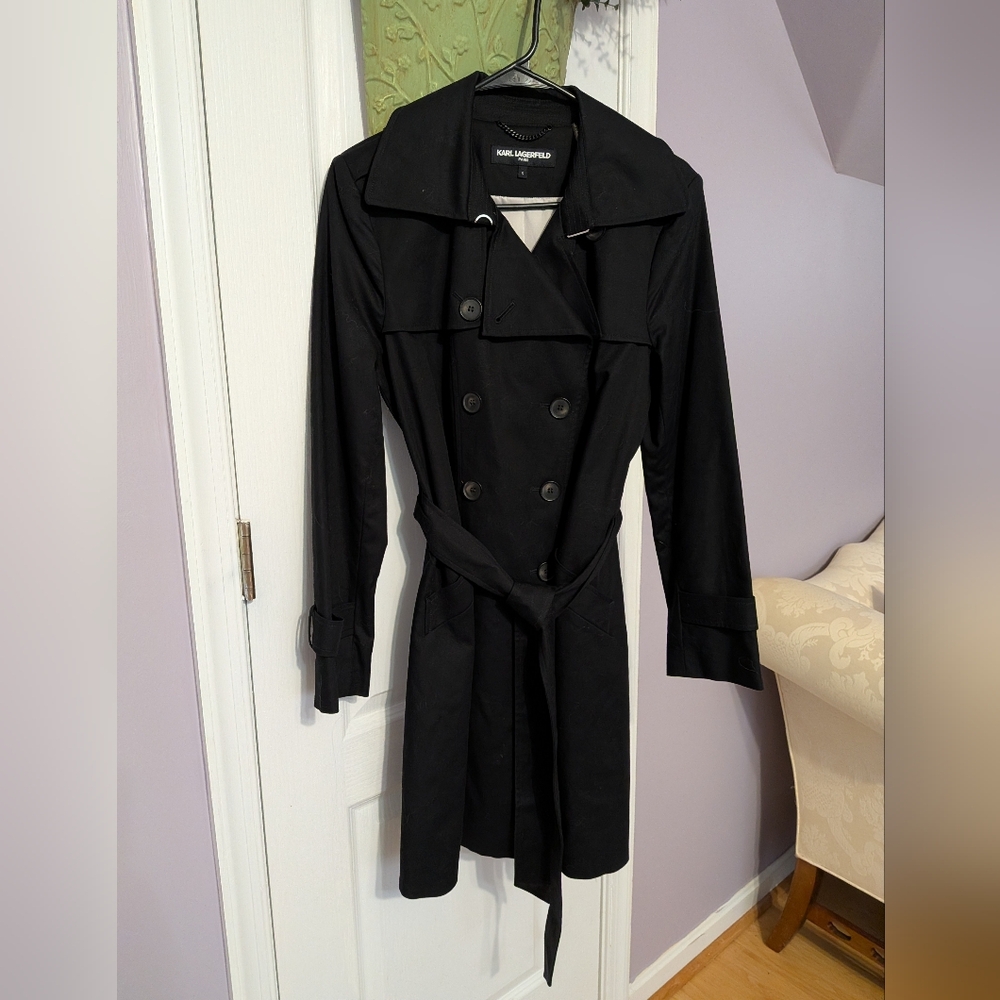 Karl Lagerfeld Black Trench Coat